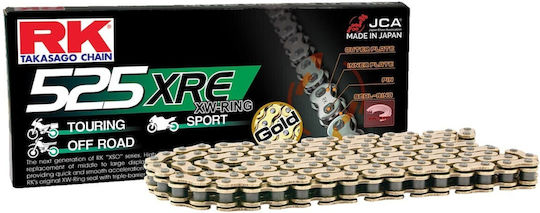 Αλυσίδα Κίνησης 525-124 Δόντια Xre Xw-ring Gb Χρυσή Rk Japan122580