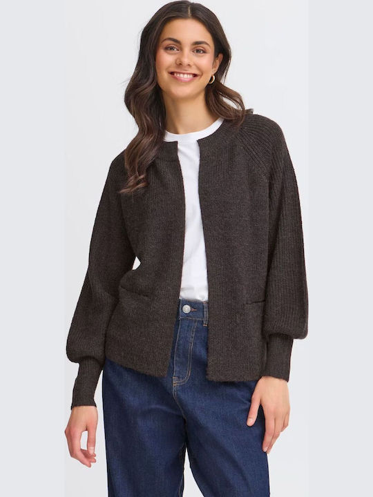 Fransa Къса Дамска плетена жилетка Dark Gray