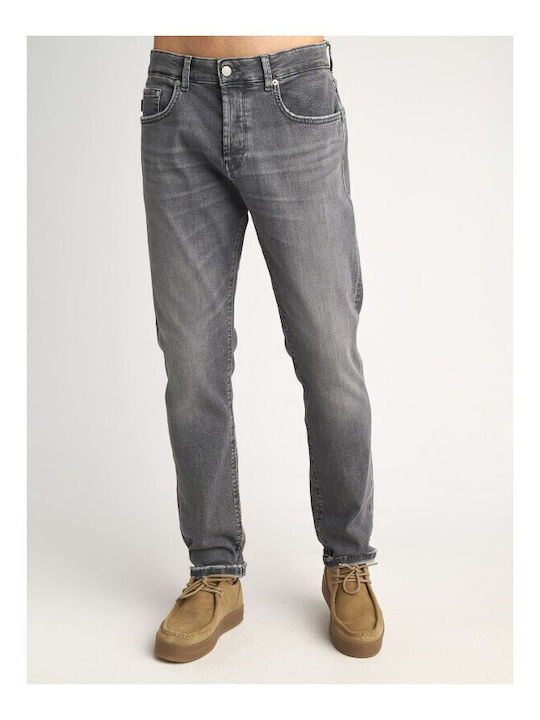 Simon Men's Jeans Pants Elastic with Slim Fit Gray