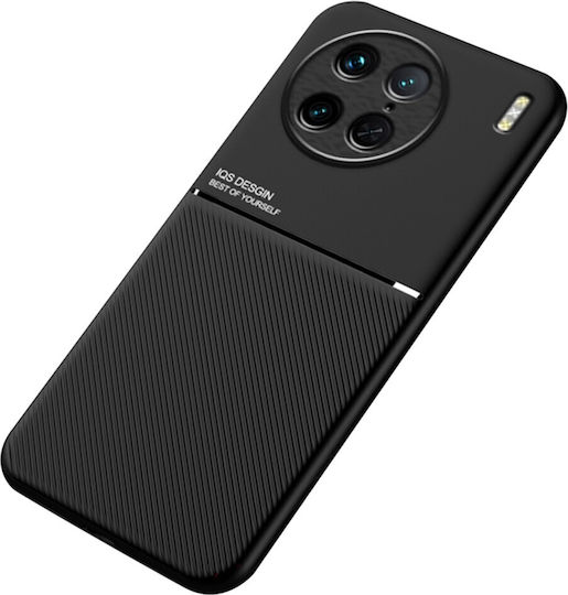 Mad Mask Inner Edge Задна корица Силикон / Метал / Кожа Черен (Vivo X90 Pro)
