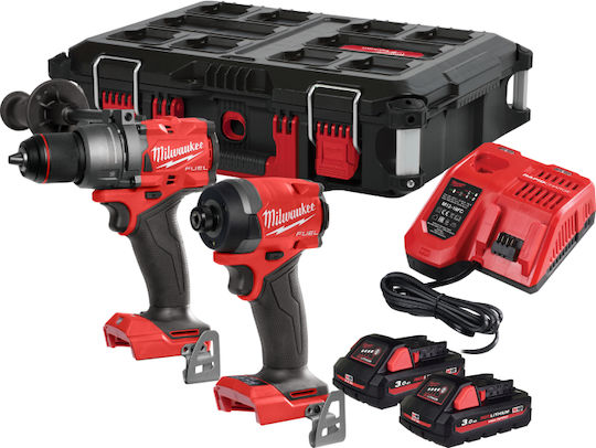 Milwaukee 4933499431 Set Impact Drill Driver & Impact Screwdriver 18V with 2 Batteries 3Ah and Case