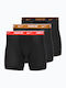 Everyday Cotton Stretch Herren Boxershorts Schwarz 3Packung