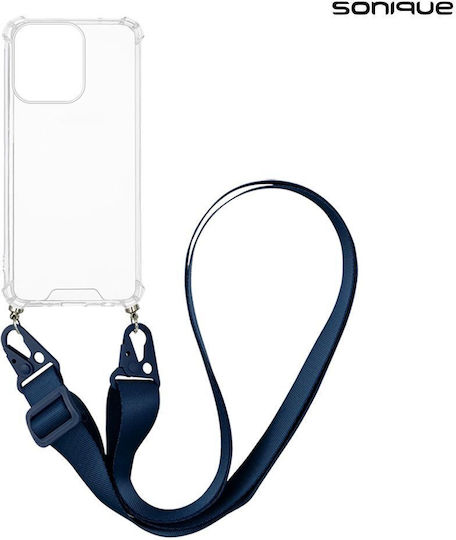 Silicone Case Strap Sonique Armor Clear Oppo Reno14 F 5g Dark Blue