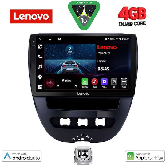 Lenovo Car Audio System for Toyota Aygo 2005-2014 (Bluetooth/USB/AUX/WiFi/GPS/Apple-Carplay/Android-Auto) with Touch Screen 10"