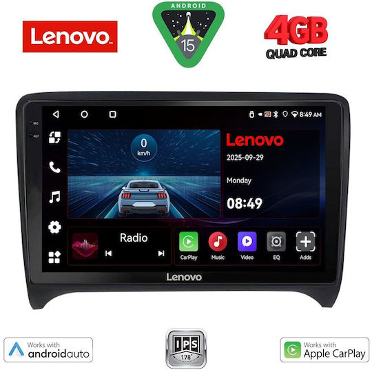 Lenovo Ηχοσύστημα Αυτοκινήτου για Audi TT 2007-2015 (Bluetooth/USB/AUX/WiFi/GPS/Apple-Carplay/Android-Auto) με Οθόνη Αφής 9"