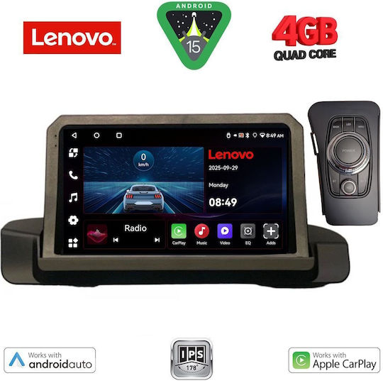 Lenovo Car Audio System for BMW Series 3 2005-2012 (Bluetooth/USB/AUX/WiFi/GPS/Apple-Carplay/Android-Auto) with Touch Screen 9"