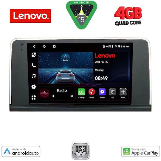 Lenovo Car Audio System for BMW X3 (F25) 2011-2013 (Bluetooth/USB/AUX/WiFi/GPS/Apple-Carplay/Android-Auto) with Touch Screen 9"