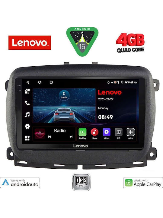 Lenovo Car Audio System for Fiat 500 2016 (Bluetooth/USB/AUX/WiFi/GPS/Apple-Carplay/Android-Auto) with Touch Screen 9"