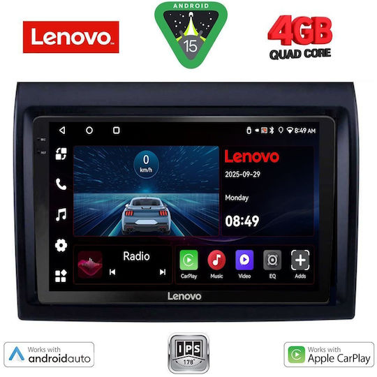 Lenovo Ηχοσύστημα Αυτοκινήτου για Fiat Ducato 2006-2011 (Bluetooth/USB/AUX/WiFi/GPS/Apple-Carplay/Android-Auto) με Οθόνη Αφής 9"