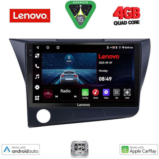 Lenovo Car Audio System for Honda CR-Z 2010-2016 (Bluetooth/USB/AUX/WiFi/GPS/Apple-Carplay/Android-Auto) with Touch Screen 9"
