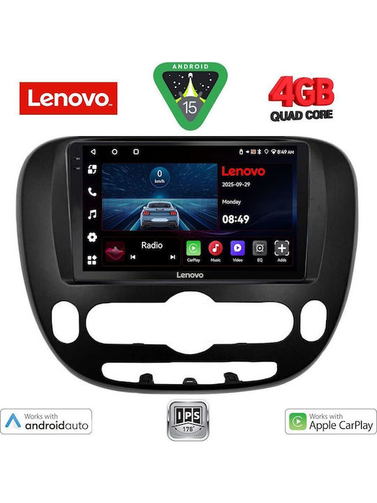Lenovo Auto-Audiosystem für Kia Seele 2014 (Bluetooth/USB/AUX/WiFi/GPS/Apple-Carplay/Android-Auto) mit Touchscreen 9"