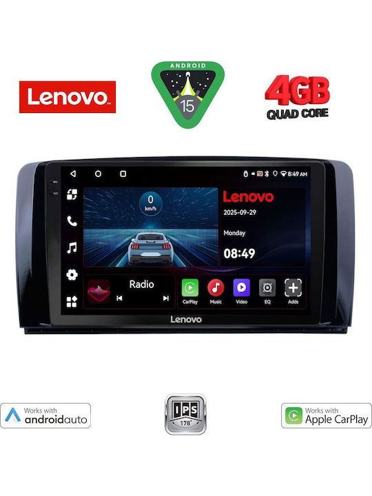 Lenovo Auto-Audiosystem für Mercedes-Benz R-Klasse 2006-2015 (Bluetooth/USB/AUX/WiFi/GPS/Apple-Carplay/Android-Auto) mit Touchscreen 9"