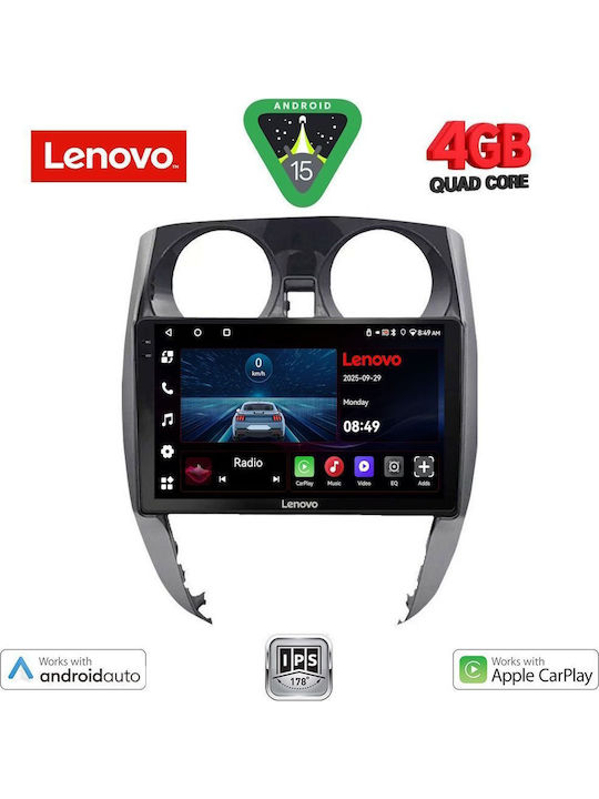 Lenovo Car Audio System for Nissan Note 2012 (Bluetooth/USB/AUX/WiFi/GPS/Apple-Carplay/Android-Auto) with Touch Screen 10"