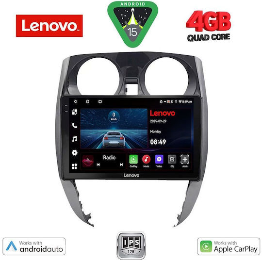 Lenovo Ηχοσύστημα Αυτοκινήτου για Nissan Note 2012 (Bluetooth/USB/AUX/WiFi/GPS/Apple-Carplay/Android-Auto) με Οθόνη Αφής 10"