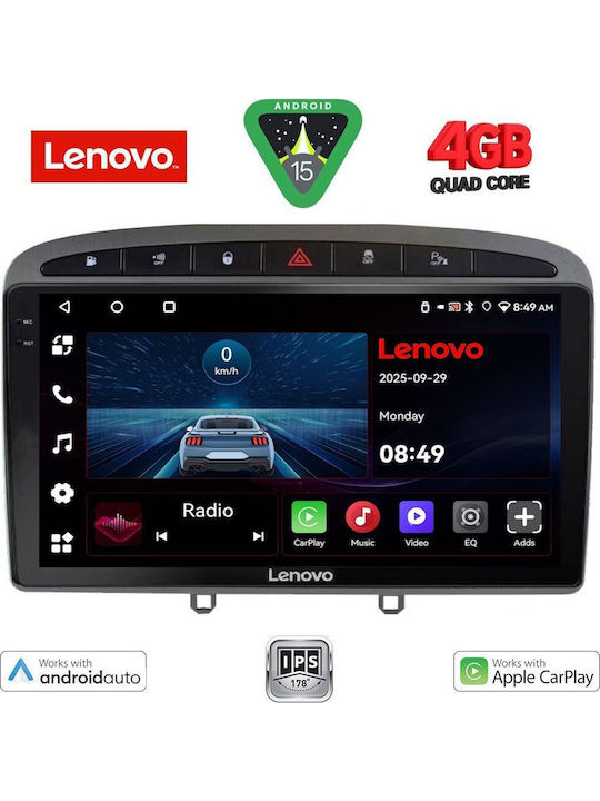 Lenovo Car Audio System for Peugeot 308 / RCZ 2007-2012 (Bluetooth/USB/AUX/WiFi/GPS/Apple-Carplay/Android-Auto) with Touch Screen 9"