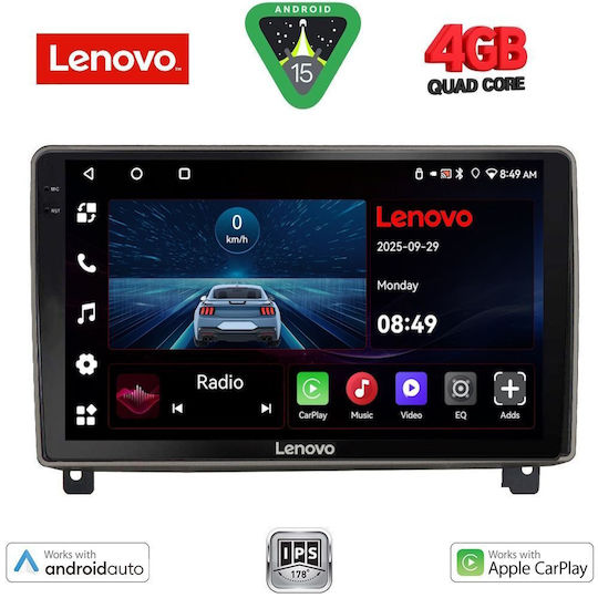 Lenovo Ηχοσύστημα Αυτοκινήτου για Peugeot 407 2004-2011 (Bluetooth/USB/AUX/WiFi/GPS/Apple-Carplay/Android-Auto) με Οθόνη Αφής 9"