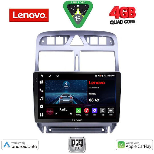 Lenovo Car Audio System for Peugeot 307 2001-2008 (Bluetooth/USB/AUX/WiFi/GPS/Apple-Carplay/Android-Auto) with Touch Screen 9"