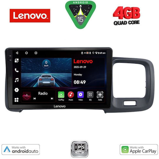 Lenovo Car Audio System for Volvo S60 2010-2018 (Bluetooth/USB/AUX/WiFi/GPS/Apple-Carplay/Android-Auto) with Touch Screen 9"