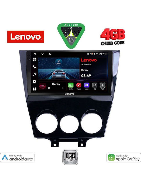Lenovo Car Audio System for Mazda RX-8 2008 (Bluetooth/USB/AUX/WiFi/GPS/Apple-Carplay/Android-Auto) with Touch Screen 9"