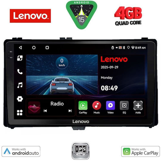 Lenovo Ηχοσύστημα Αυτοκινήτου για Toyota Auris / Aygo X / Corolla 2017-2019 (Bluetooth/USB/AUX/WiFi/GPS/Apple-Carplay/Android-Auto) με Οθόνη Αφής 9"