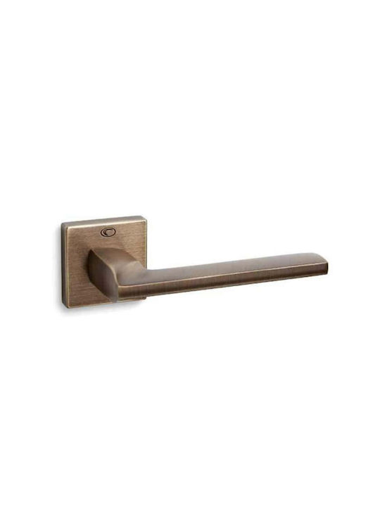 Convex Lever Front Door with Rosette 1105 Pair with Rosette Bronze