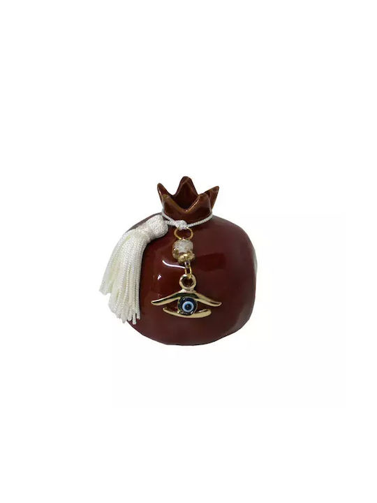 Marhome Tabletop Lucky Charm Pomegranate Red Ceramic 6.5x6.5cm 1pcs