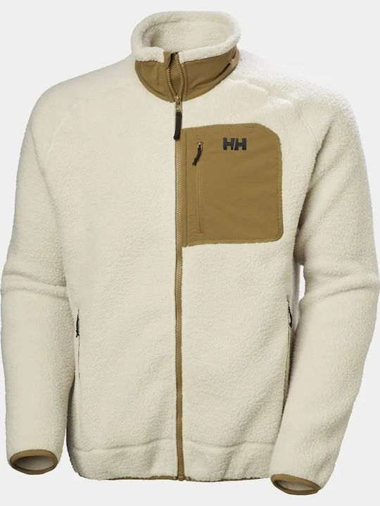 Panorama Pile Block Men's Fleece Cardigan Pelican