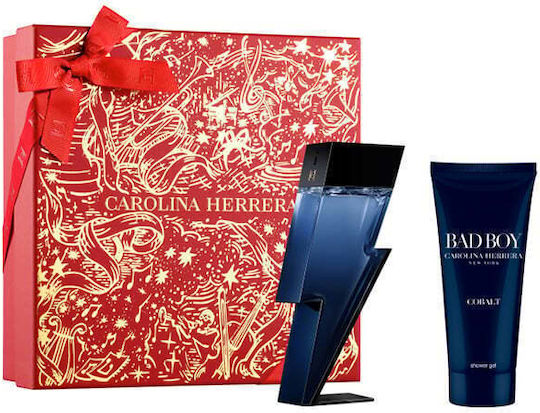 Carolina Herrera Bad Boy Cobalt Gift Men's Fragrance Set with Eau de Parfum and Shower Gel