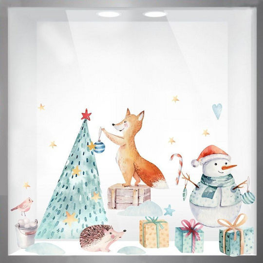 Weihnachtlicher Schaufenstersticker Lass Uns Weihnachtsbaum Dekorieren