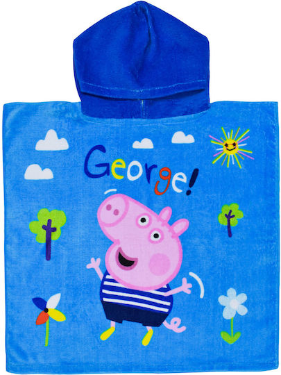 Stamion Παιδικο Ποντσο Peppa Τιρκουαζ 50x100cm Τιρκουαζ
