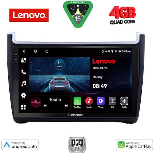 Lenovo Ηχοσύστημα Αυτοκινήτου για Volkswagen Polo 2014-2017 (Bluetooth/USB/AUX/WiFi/GPS/Apple-Carplay/Android-Auto) με Οθόνη Αφής 9"