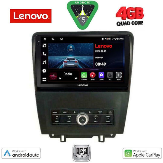 Lenovo Car Audio System for Ford Mustang 2010-2015 (Bluetooth/USB/AUX/WiFi/GPS/Apple-Carplay/Android-Auto) with Touch Screen 9"
