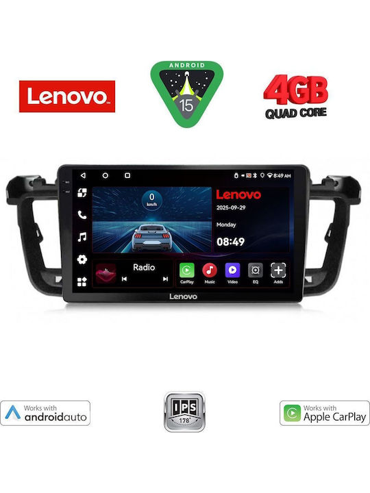 Lenovo Car Audio System for Peugeot 508 2010-2016 (Bluetooth/USB/AUX/WiFi/GPS/Apple-Carplay/Android-Auto) with Touch Screen 9"