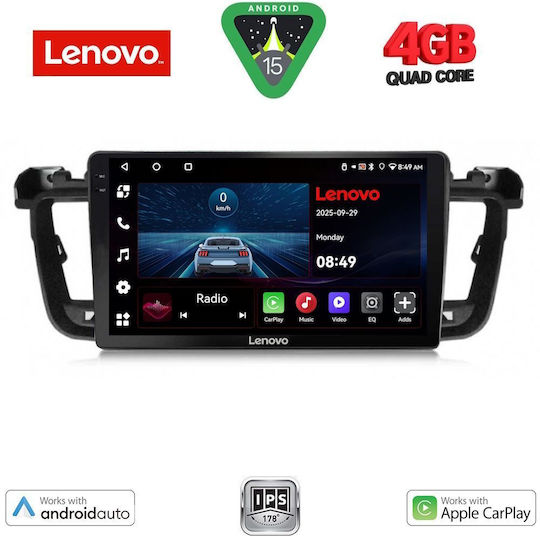 Lenovo Ηχοσύστημα Αυτοκινήτου για Peugeot 508 2010-2016 (Bluetooth/USB/AUX/WiFi/GPS/Apple-Carplay/Android-Auto) με Οθόνη Αφής 9"