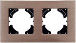 Double Horizontal Gold Switch Frame S202g