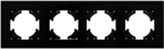 Switch Frame Quadruple Horizontal Black S204b