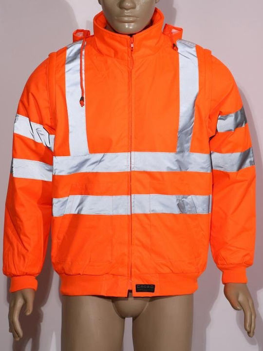 Fageo Work Jacket Reflective with Hood Orange