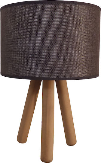 Heronia Table Lamp for Socket E27 with Brown Shade and Base