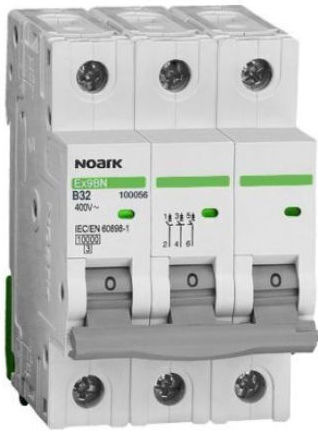Αυτόματος Διακόπτης Κυκλώματος Noark Ex9bn 3p B32a 6ka Ac Mcb 400v
