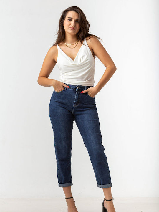 High Waist Women's Jean Trousers in Mom Fit