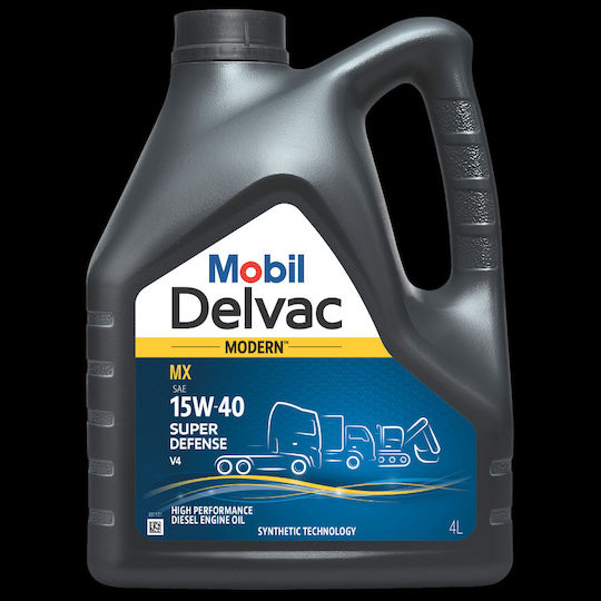 Mobil Delvac Modern Super Defense V4 Λάδι Αυτοκινήτου 15W-40 4lt