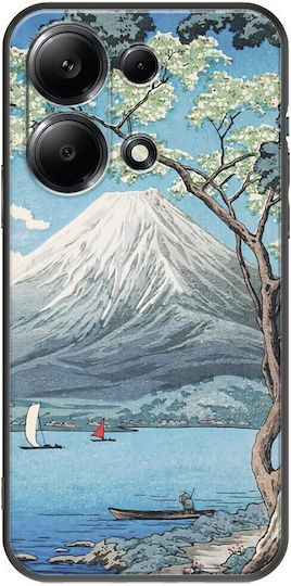 Ukiyo-e Fuji Lake Yamanaka Xiaomi Redmi Note 14s Черен TPU Силиконов Калъф