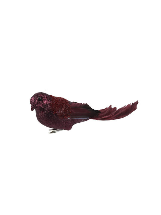 Dekorativ Hängendes Ornament Vogel Burgundisch 7x36cm