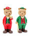 Estheti Decorative Polyresin Bear Vintage Green Red 2 Designs 10x21cm 2 Pieces