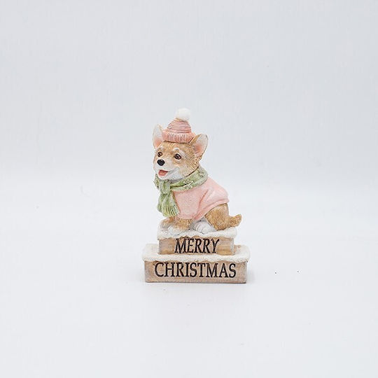 Eurolamp Christmas Plastic Figure Doggy Pink Length 7.5cm