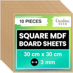 Creative Deco 10 X 30x30cm Placă Mdf 300 X 300 X 3 Mm Plăci Mdf Hârtie De Artizanat Decorativă Ideală Pentru Pyrography Tăiere Laser Modelare Frezare Cnc Plotter Puzzle Electric