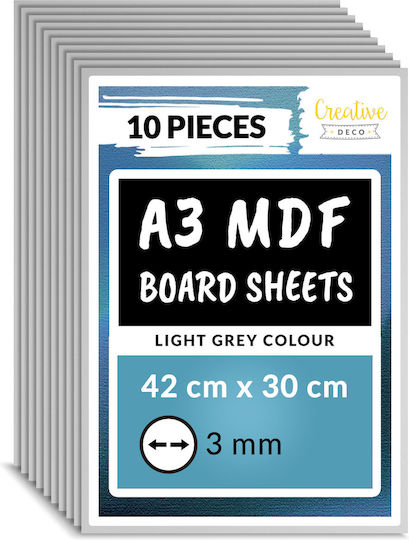Creative Deco 10 X A3 Mdf Board Grau 420 X 300 X 3 Mm Mdf Bögen Diy Bastelarbeiten Ideal Pyrographie Lasergravur Modellierung Fräsen Cnc Plotter Stichsäge