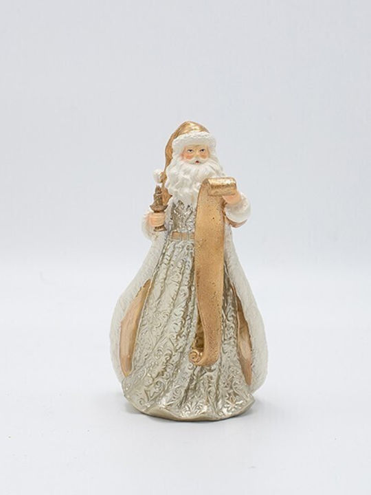 Decorativ Moș Crăciun Auriu din Plastic 15x9cm.