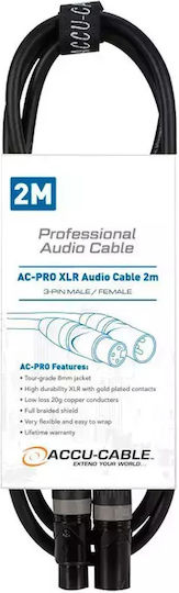 Accu-Cable Ac-pro XLR male to 2m Cable