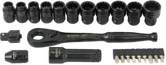 Sata Ratschen- & Steckschlüssel-Sets 1\2" 24Stück